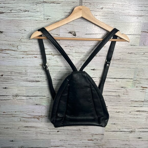 DEREK ALEXANDER  Leather Sling Backpack Zip Straps - Picture 1 of 15